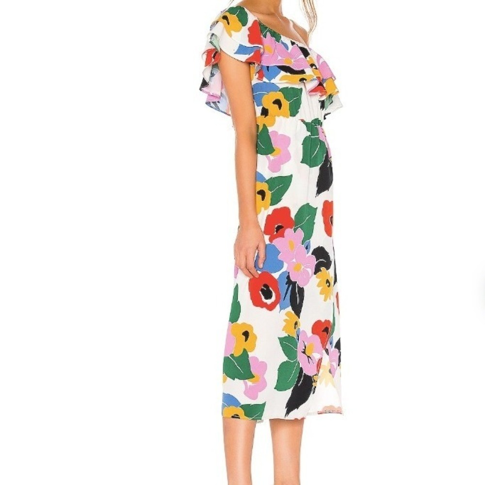 NWT Show Me Your Mumu Rosie Midi Dress Becky Blooms‎ Print One Shoulder Sz Small - Picture 2 of 8